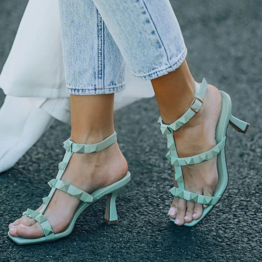 Vici Kiley Studded Square Toe Kitten Heel